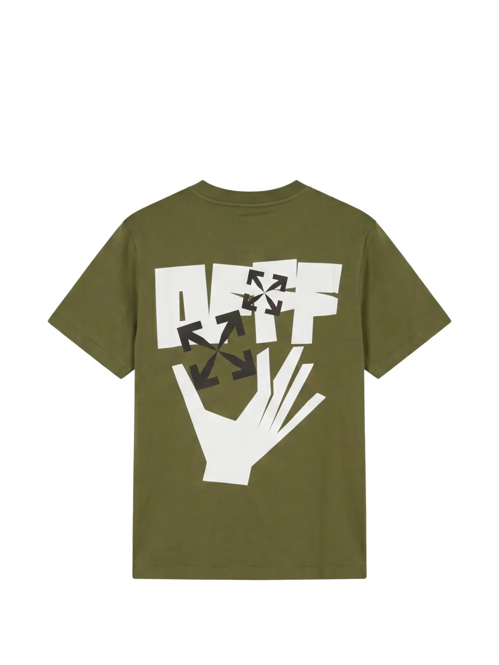 Off-White T-shirt met logoprint Groen