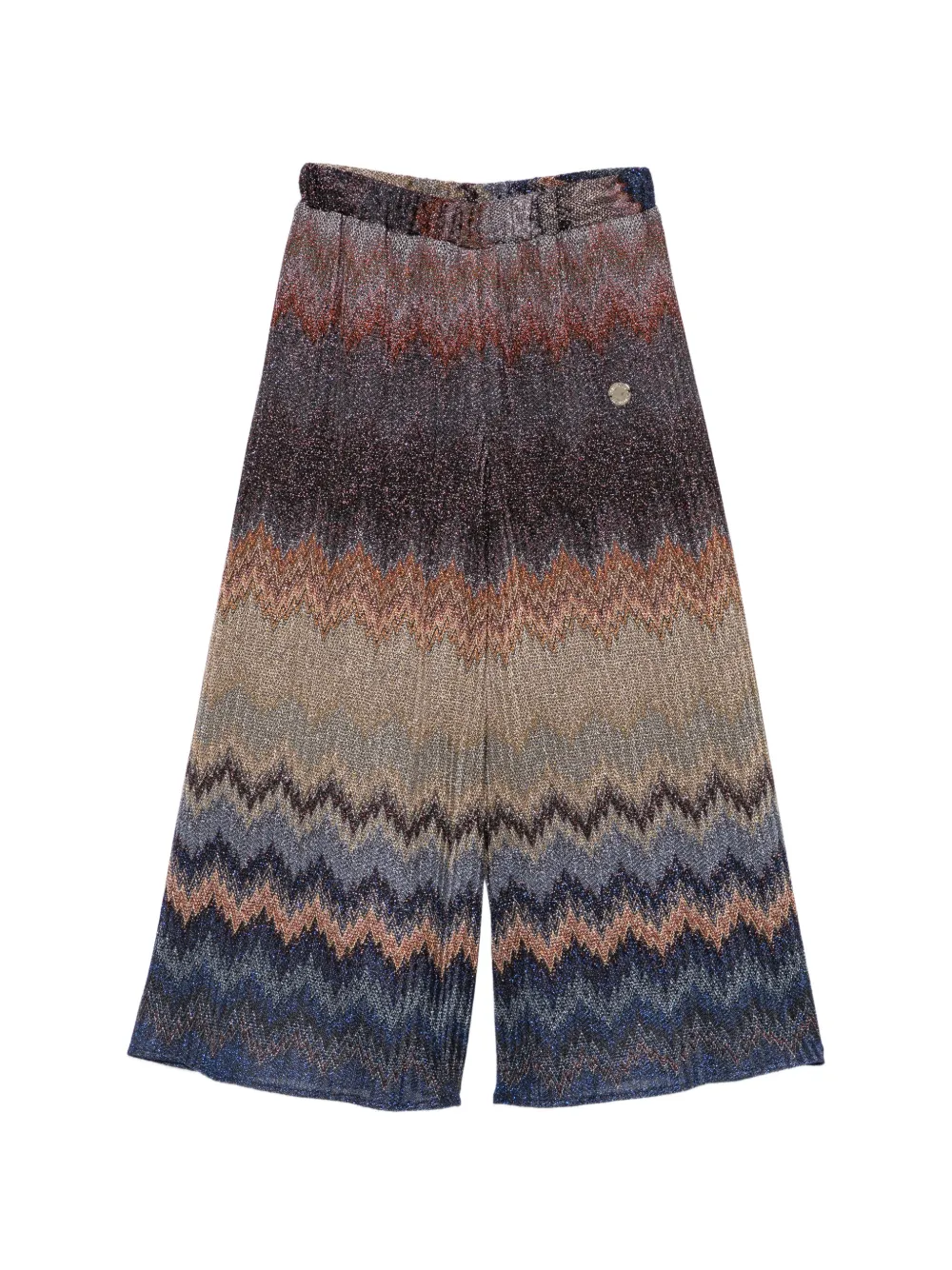 Missoni Kids logo-plaque wide-leg trousers - Nero