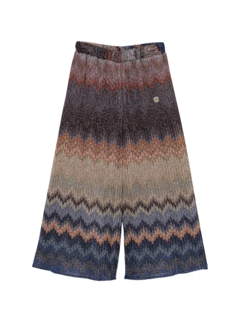 Missoni Kids logo-plaque wide-leg trousers