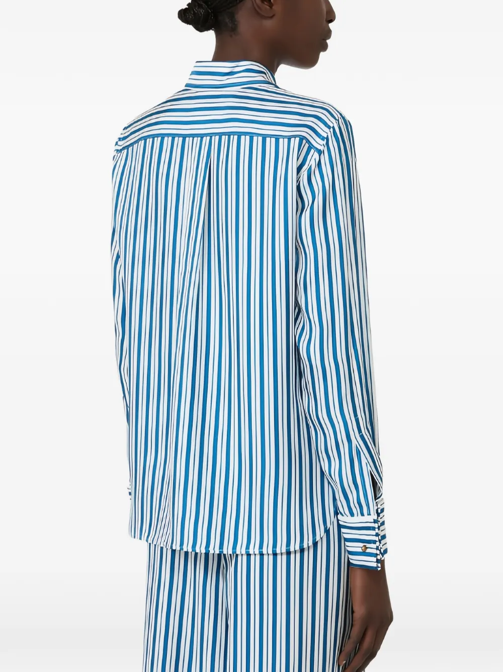 Max Mara striped silk shirt Blauw