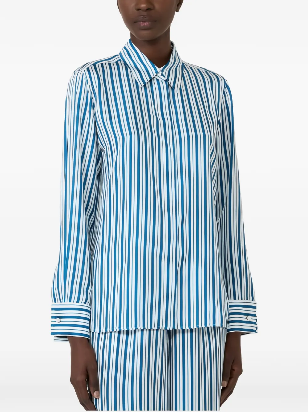 Max Mara striped silk shirt - Blu