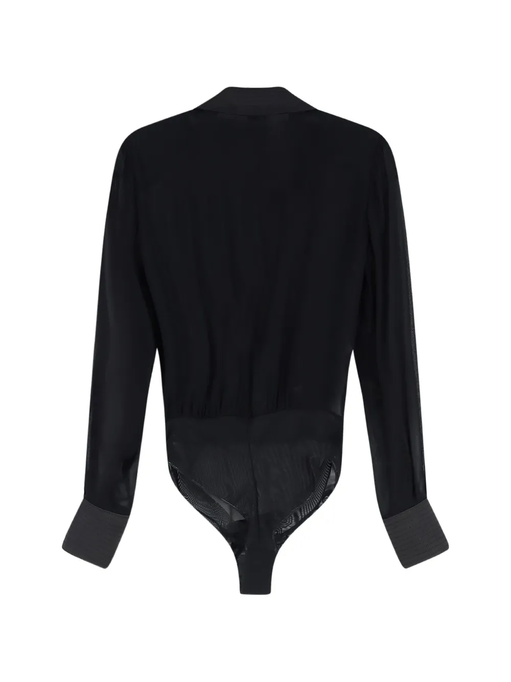 Elisabetta Franchi wrap-style long-sleeved bodysuit Zwart