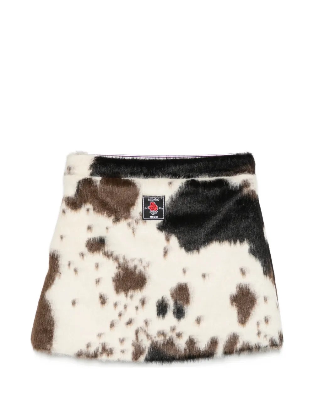 MSGM Kids Rok met geborduurd logo en koeien-print Wit