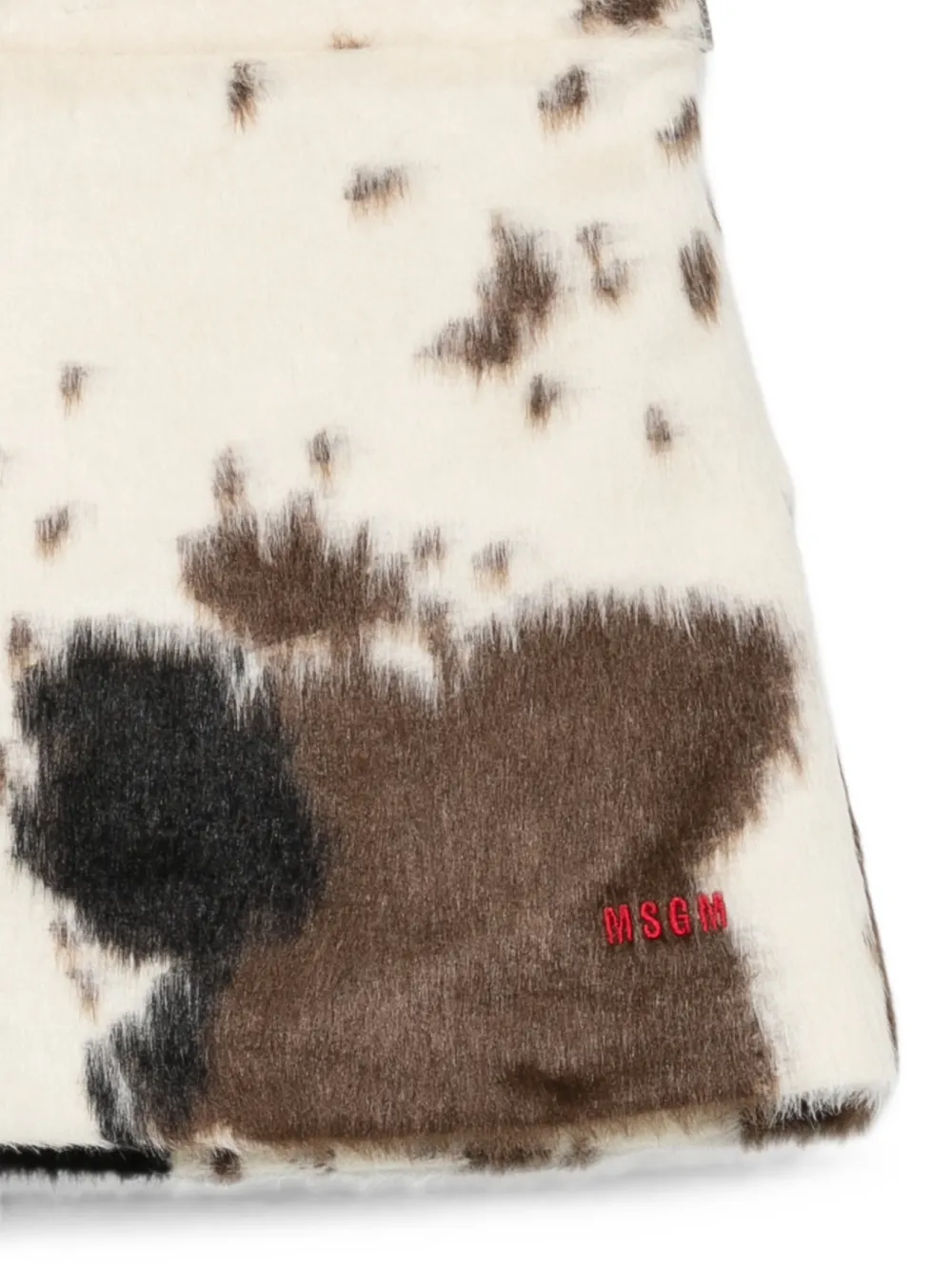 MSGM Kids Rok met geborduurd logo en koeien-print Wit