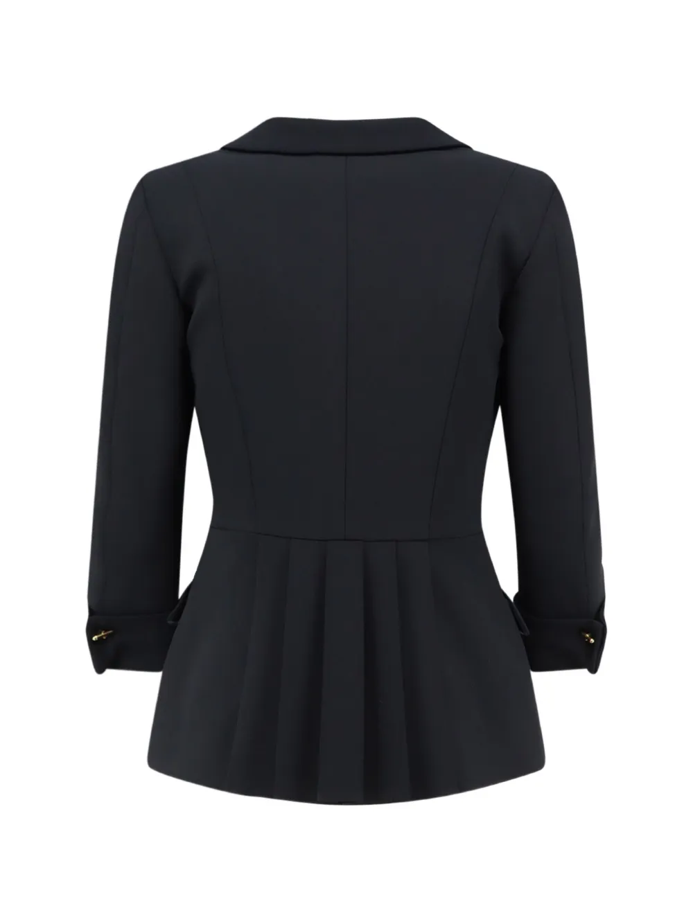 Elisabetta Franchi Blazer met dubbele rij knopen en puntige revers Zwart