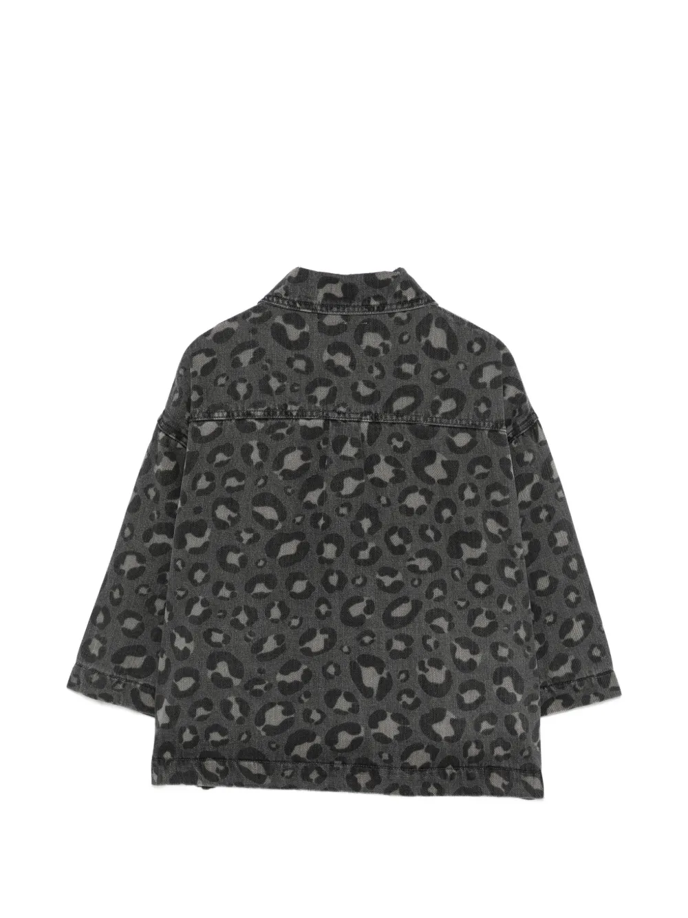Douuod Kids Spijkerjack met luipaardprint Grijs
