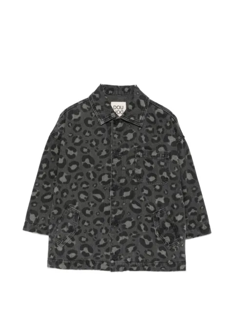 Douuod Kids leopard-print denim jacket