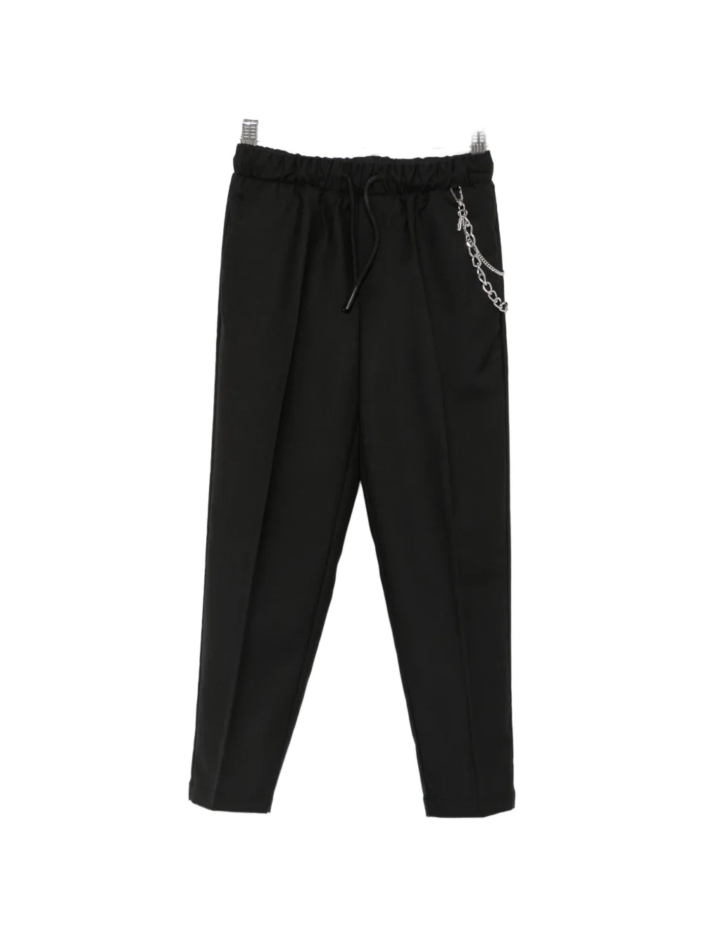 John Richmond Junior chain-detail drawstring-fastening trousers - Nero