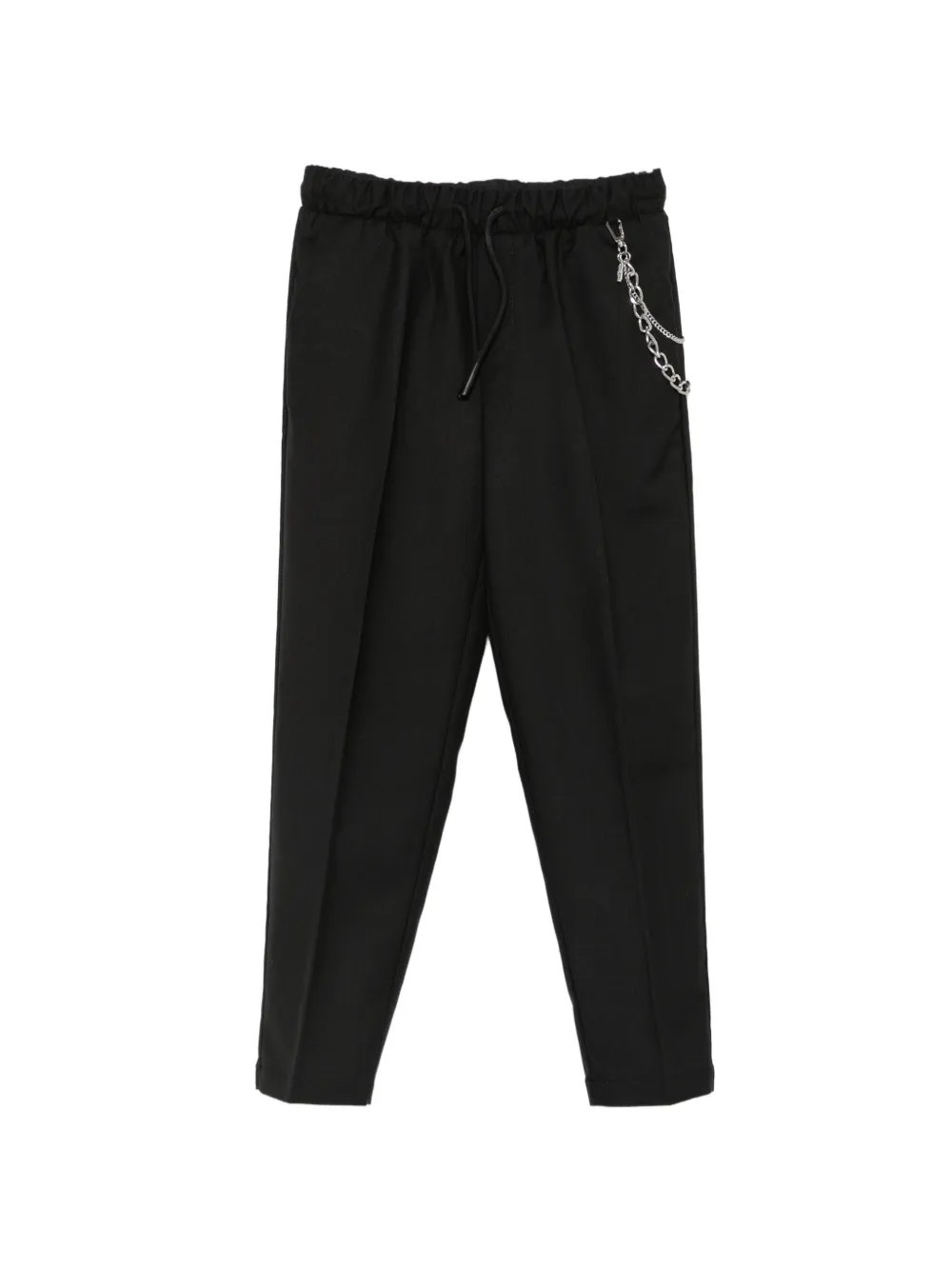 John Richmond Junior chain-detail drawstring-fastening trousers - Nero