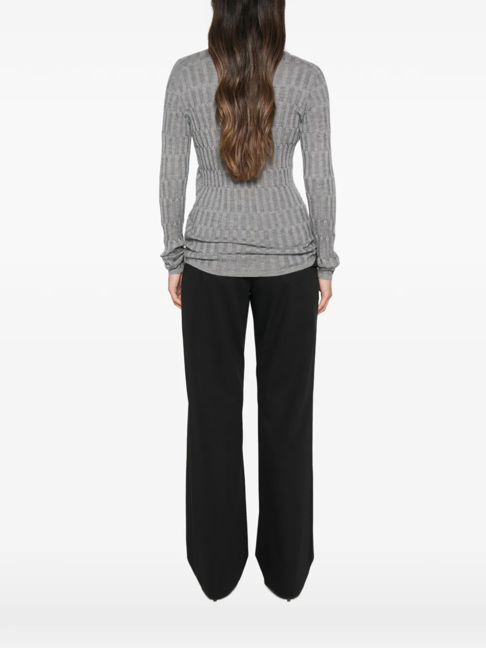Fabiana Filippi Ribgebreid vest Grijs