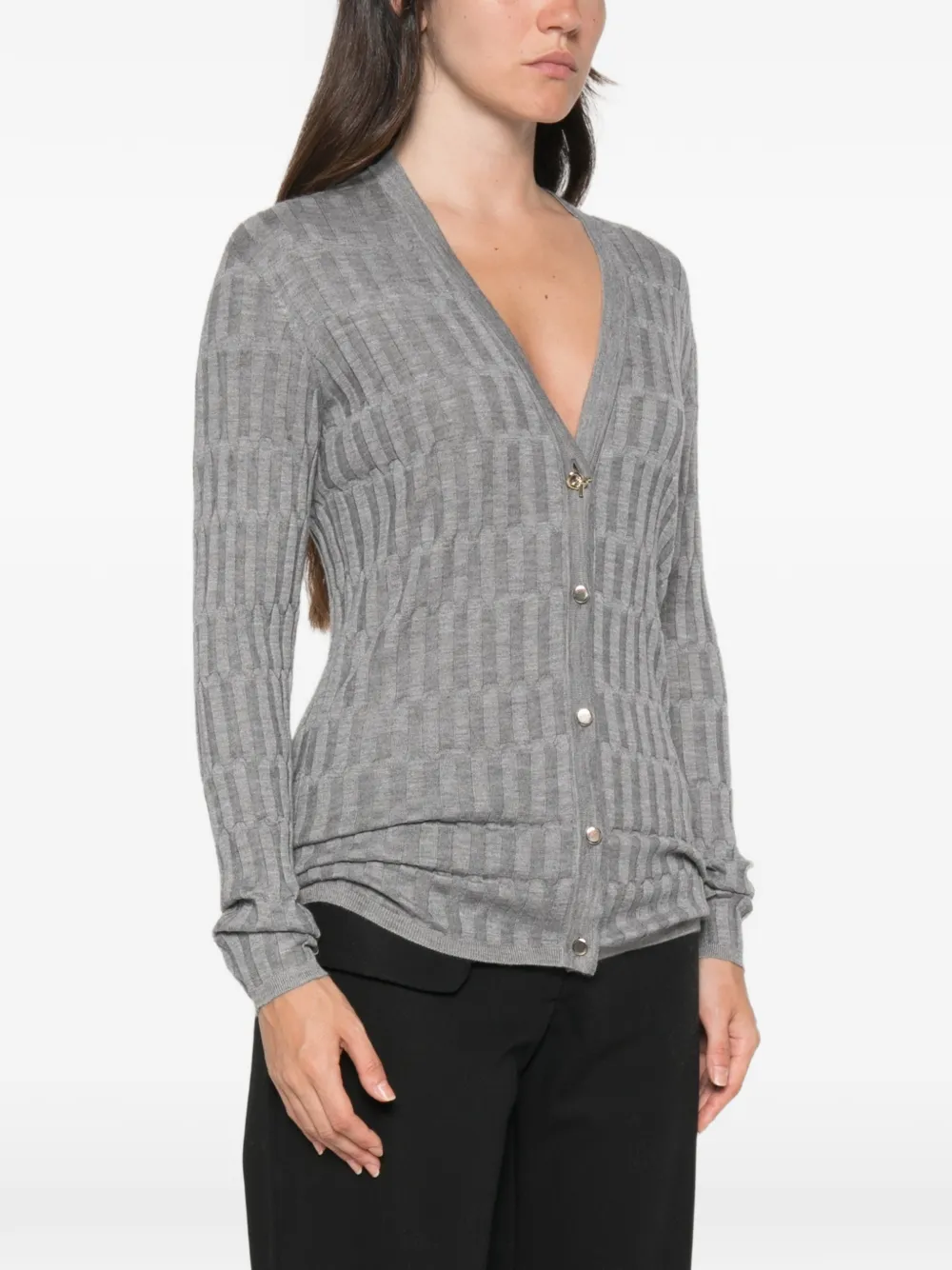 Fabiana Filippi Ribgebreid vest Grijs