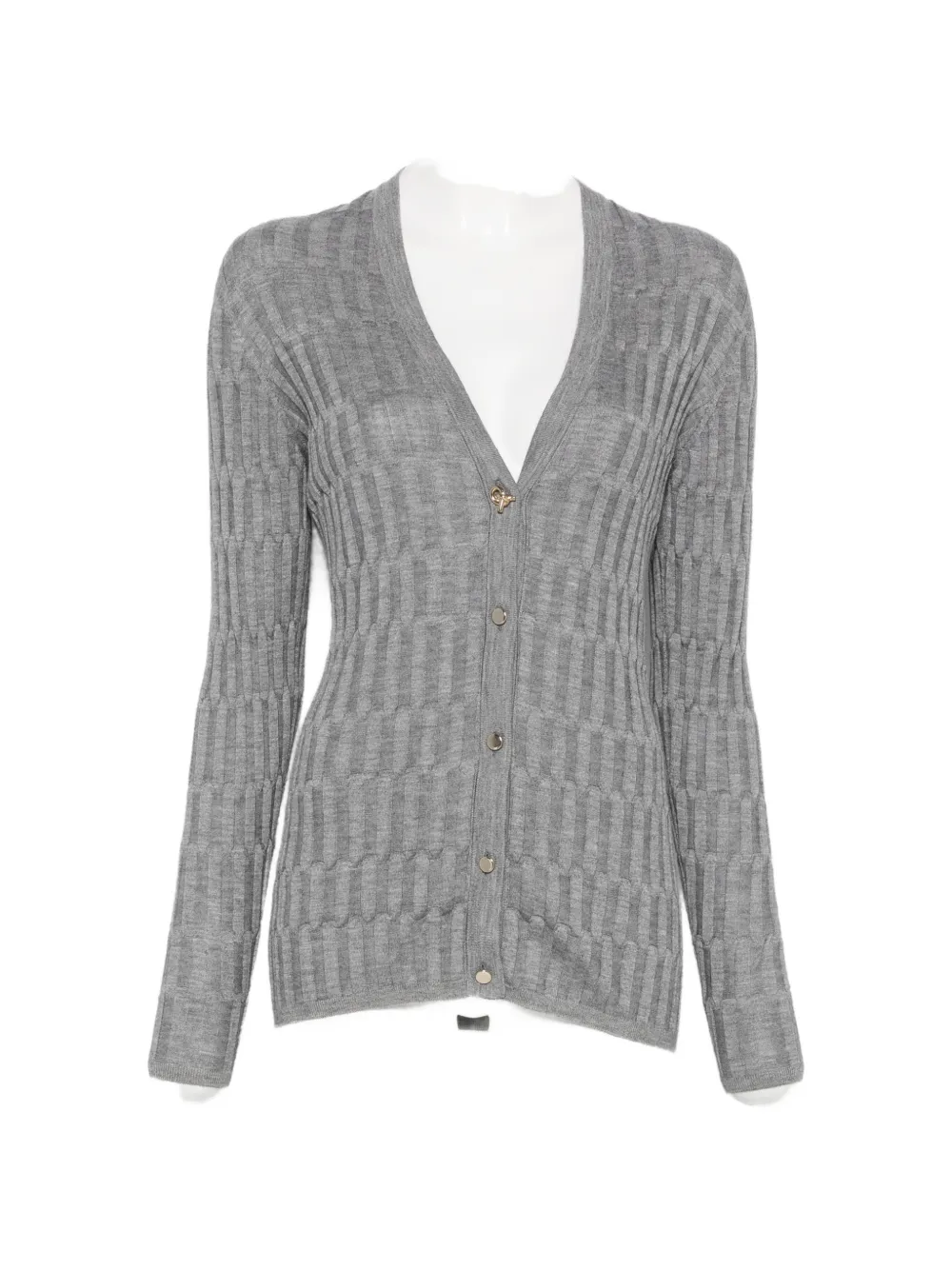 Fabiana Filippi ribbed-knit V-neck cardigan - Grigio