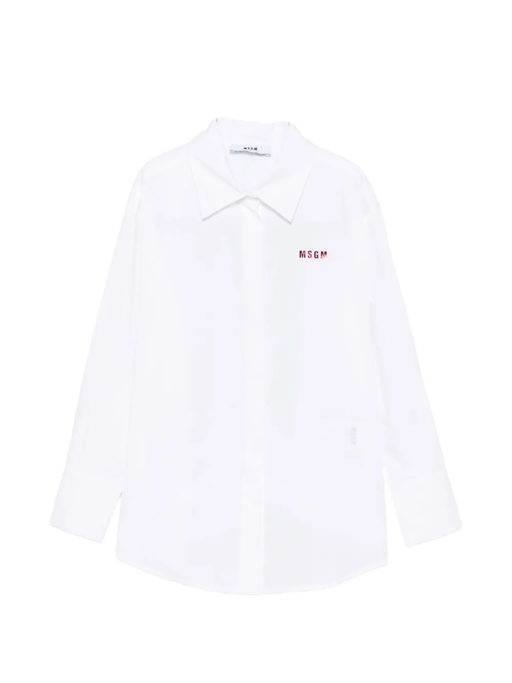 MSGM Kids logo-print long-sleeve shirt - Bianco