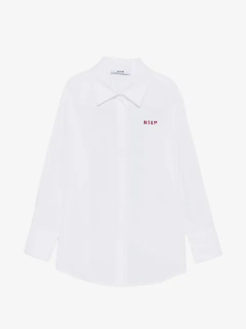 MSGM Kids logo-print long-sleeve shirt