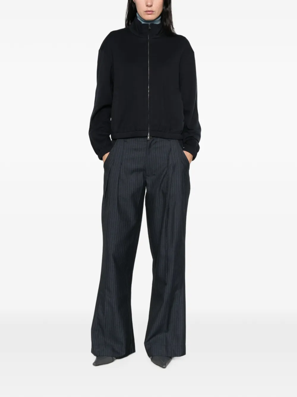 Max Mara Bomberjack met hoge hals Blauw