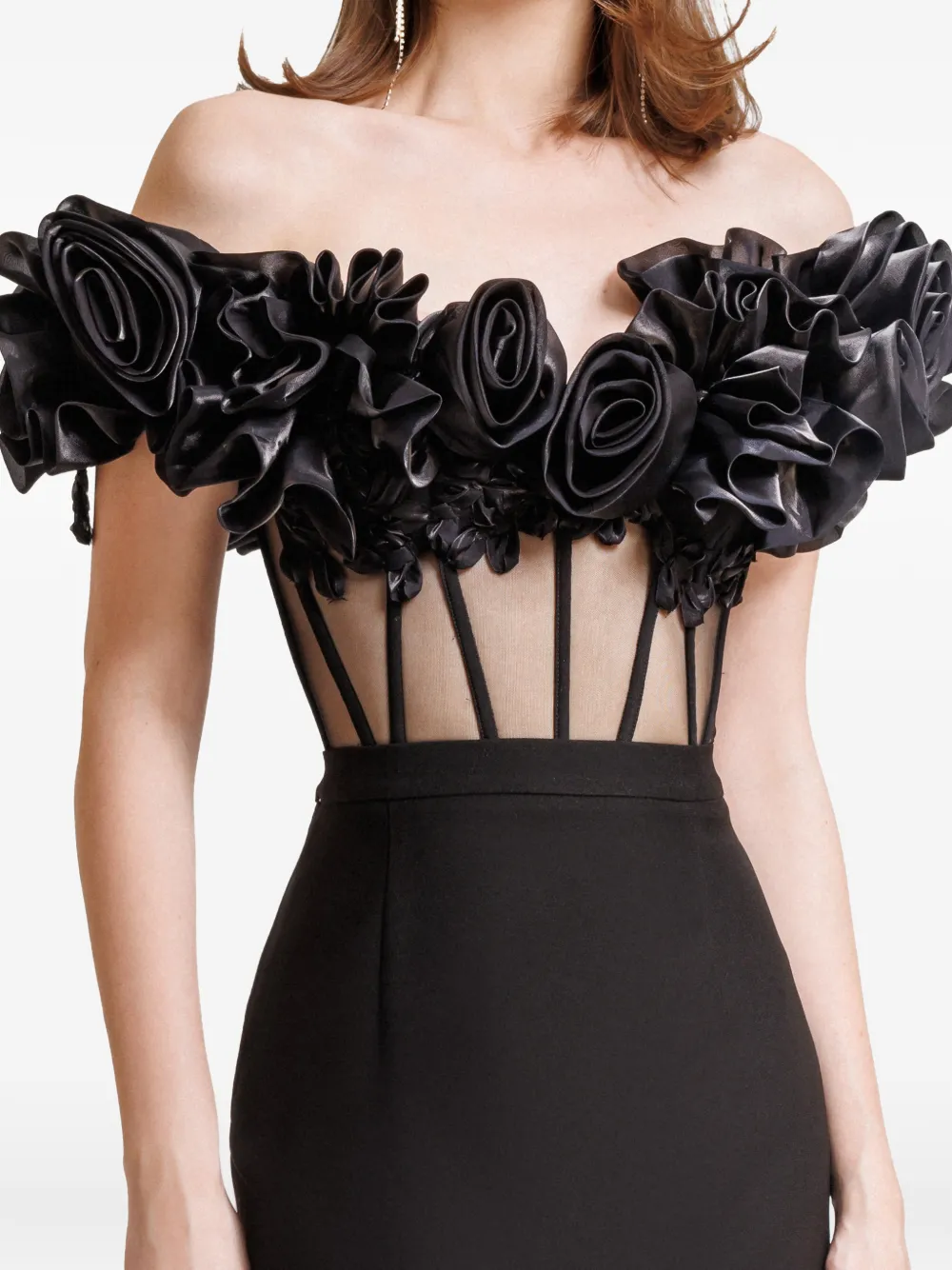 Gemy Maalouf Top met bloemenpatch Zwart