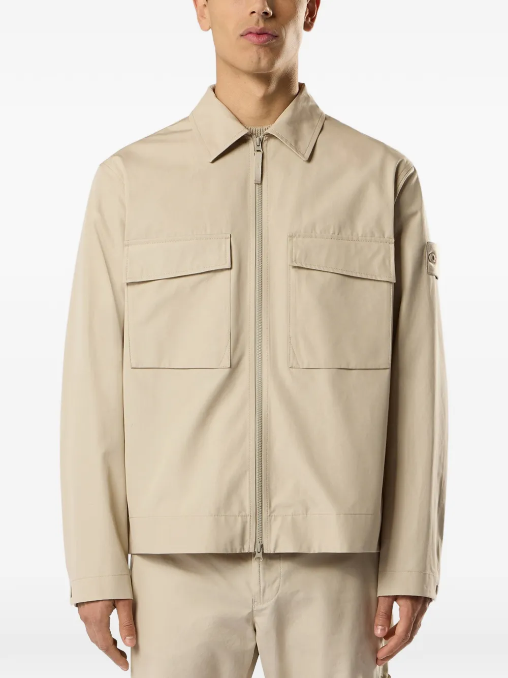 Stone Island Jack met logopatch Beige
