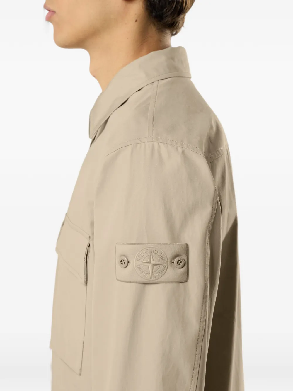 Stone Island Jack met logopatch Beige