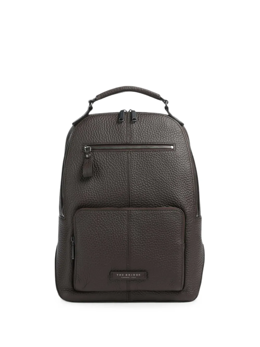The Bridge Manfredi pebbled leather backpack - Marrone