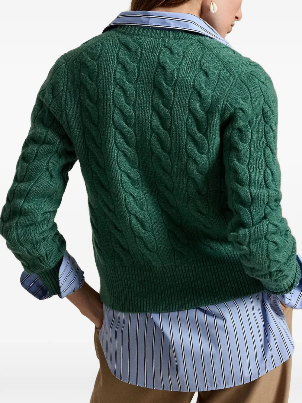 Polo Ralph Lauren Kabelgebreid vest met geborduurd logo Groen