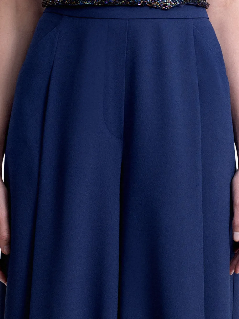 Gemy Maalouf Plooibroek met wijde pijpen Blauw