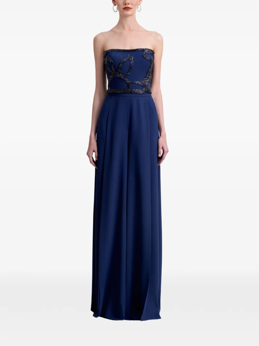 Gemy Maalouf Plooibroek met wijde pijpen Blauw