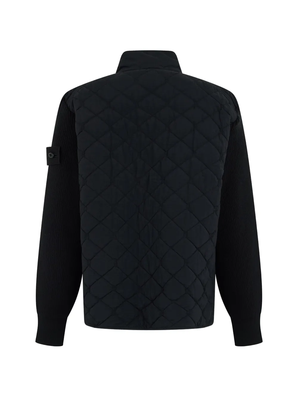 Stone Island quilted knitted-sleeve jacket Zwart