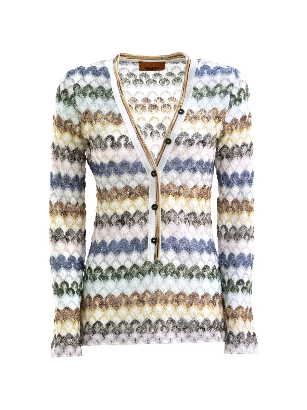 Missoni zigzag-knit V-neck sweater - Weiß