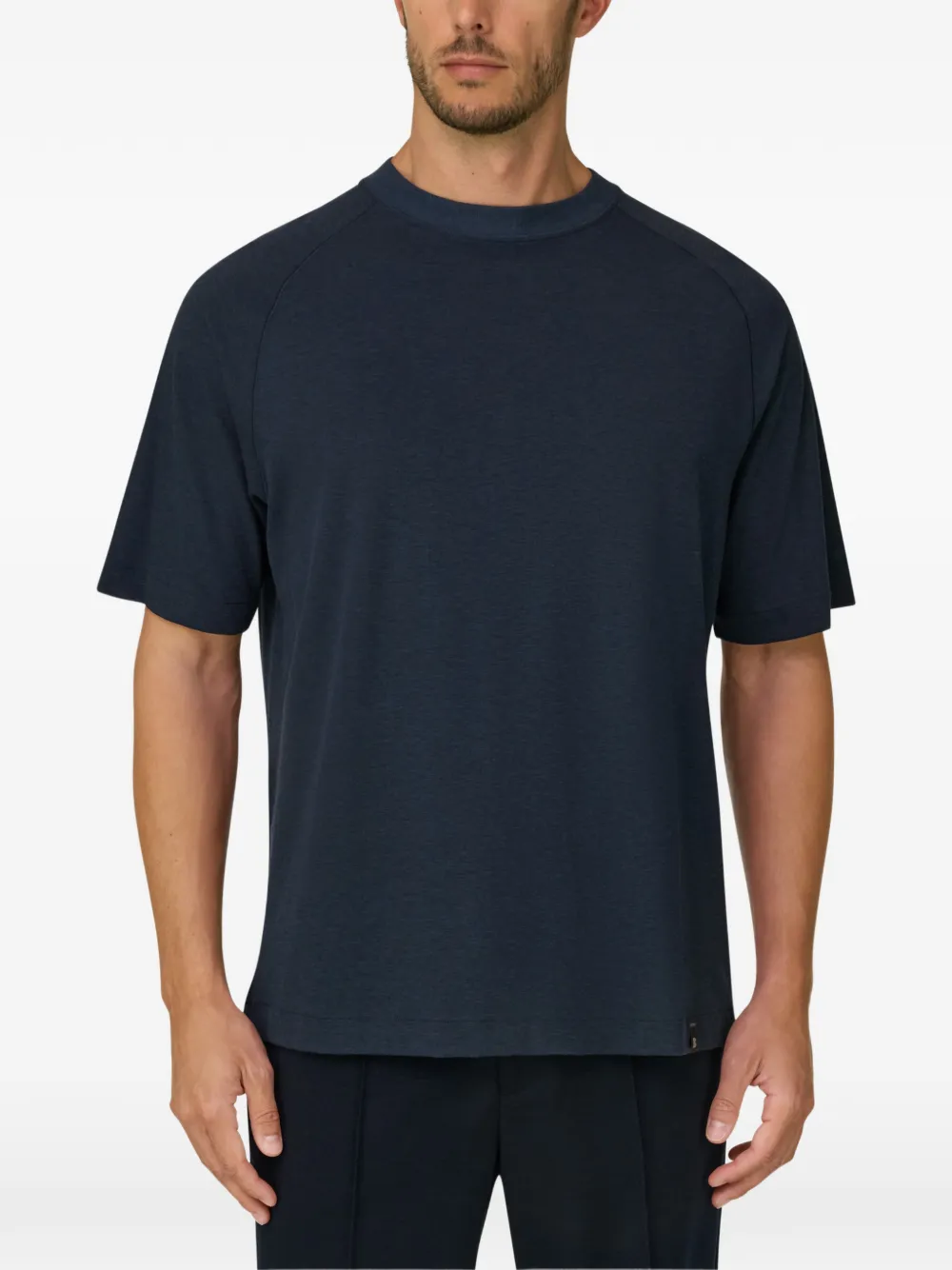 Boggi Milano T-Shirt in piqué cotton blend mélange B Tech - Blu