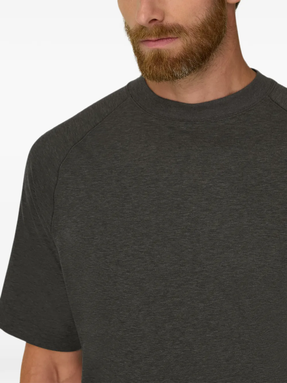 Boggi Milano T-shirt van piqué katoenblend mélange B-Tech Grijs