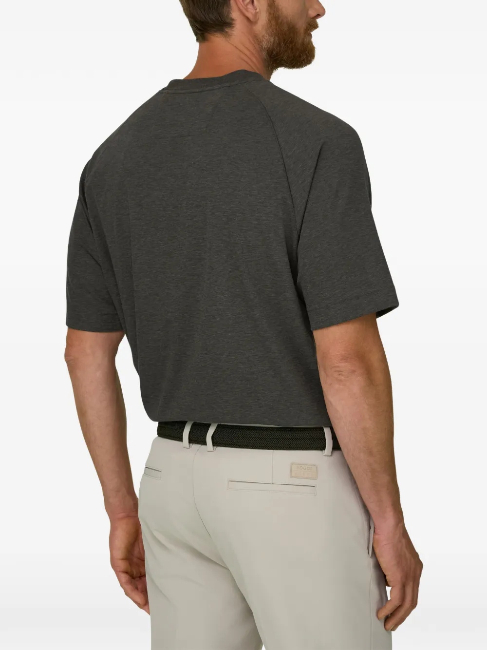 Boggi Milano T-shirt van piqué katoenblend mélange B-Tech Grijs
