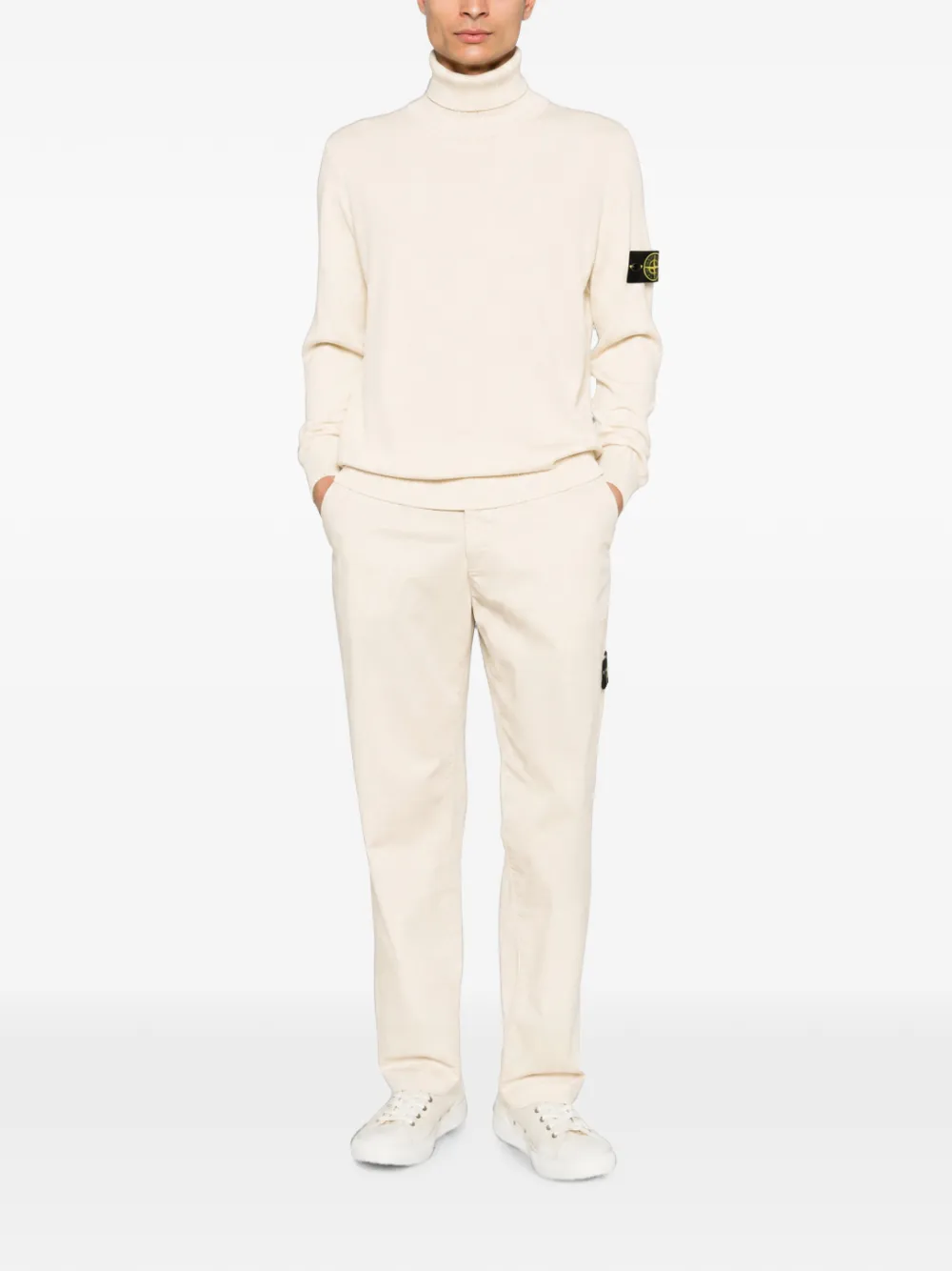 Stone Island 5100025 Light Pure RWS wollen regular-fit coltrui Beige