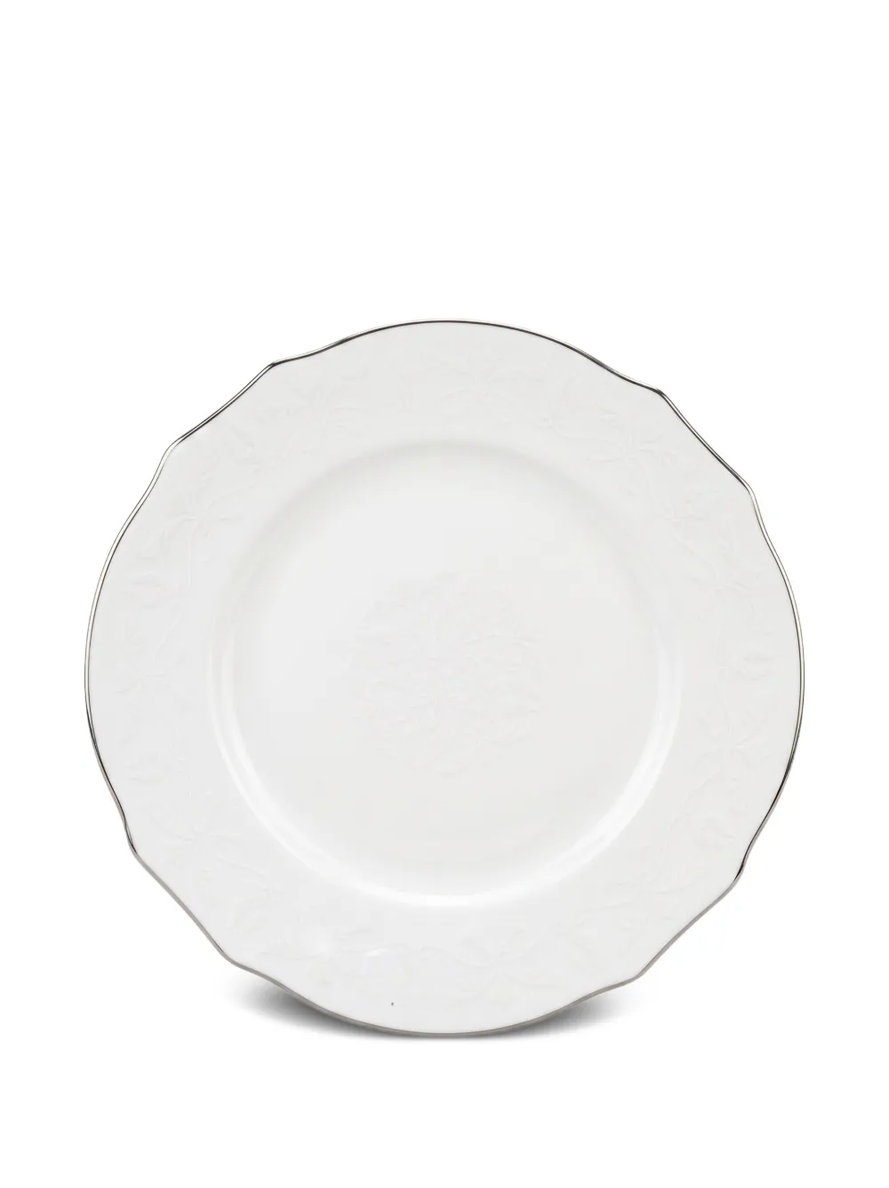 GINORI 1735 Duchessa platinum-trim plate - Weiß
