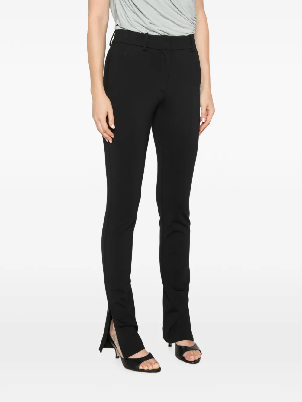 ERMANNO FIRENZE Slim-fit broek met ritszoom Zwart