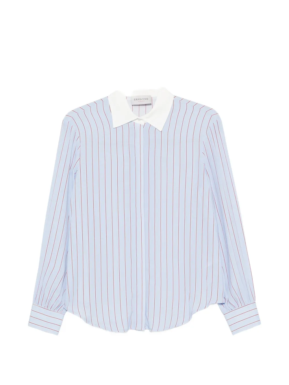ERMANNO FIRENZE vertical-stripe long-sleeve shirt - Blue
