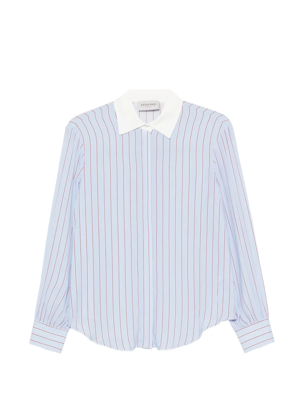 ERMANNO FIRENZE vertical-stripe long-sleeve shirt - Blau