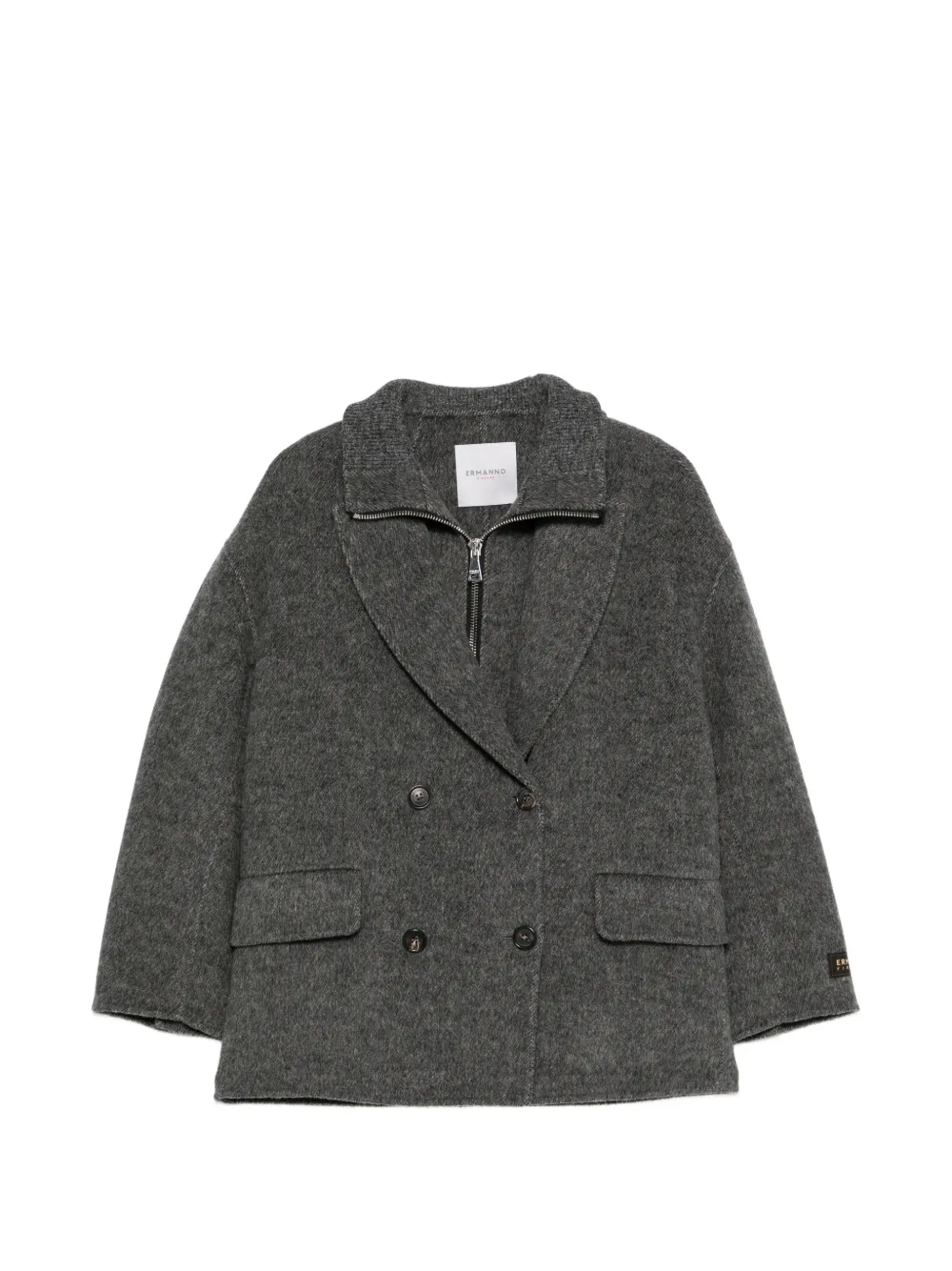 ERMANNO FIRENZE double-breasted zip-fastening jacket - Grau