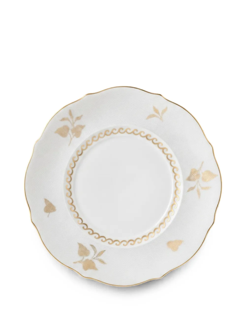 GINORI 1735 Elegance Teller mit Blatt-Print - Weiß