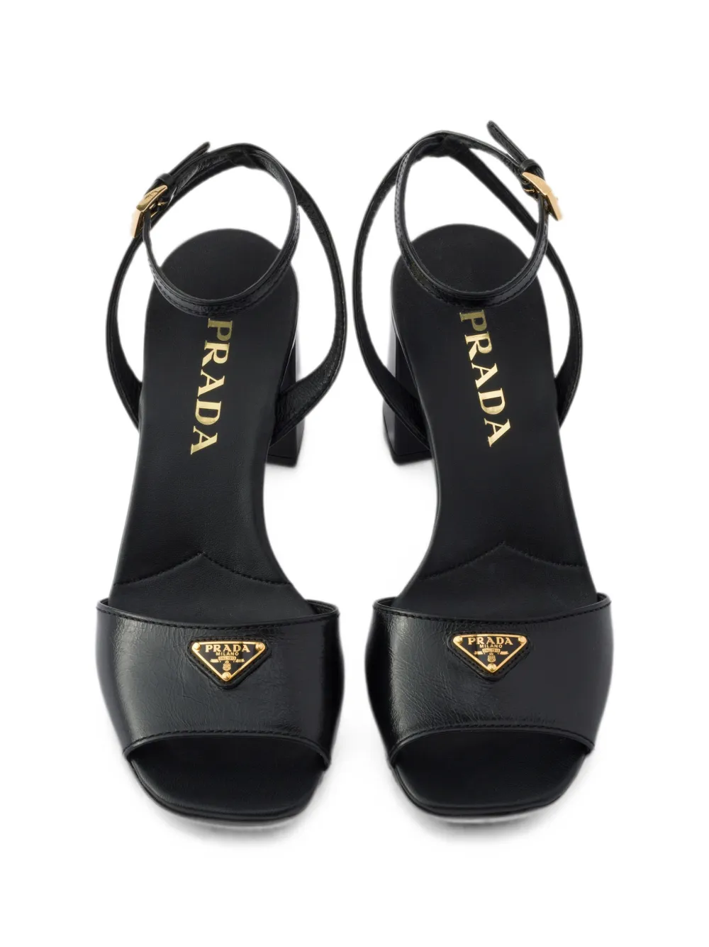 Prada leather sandals Zwart