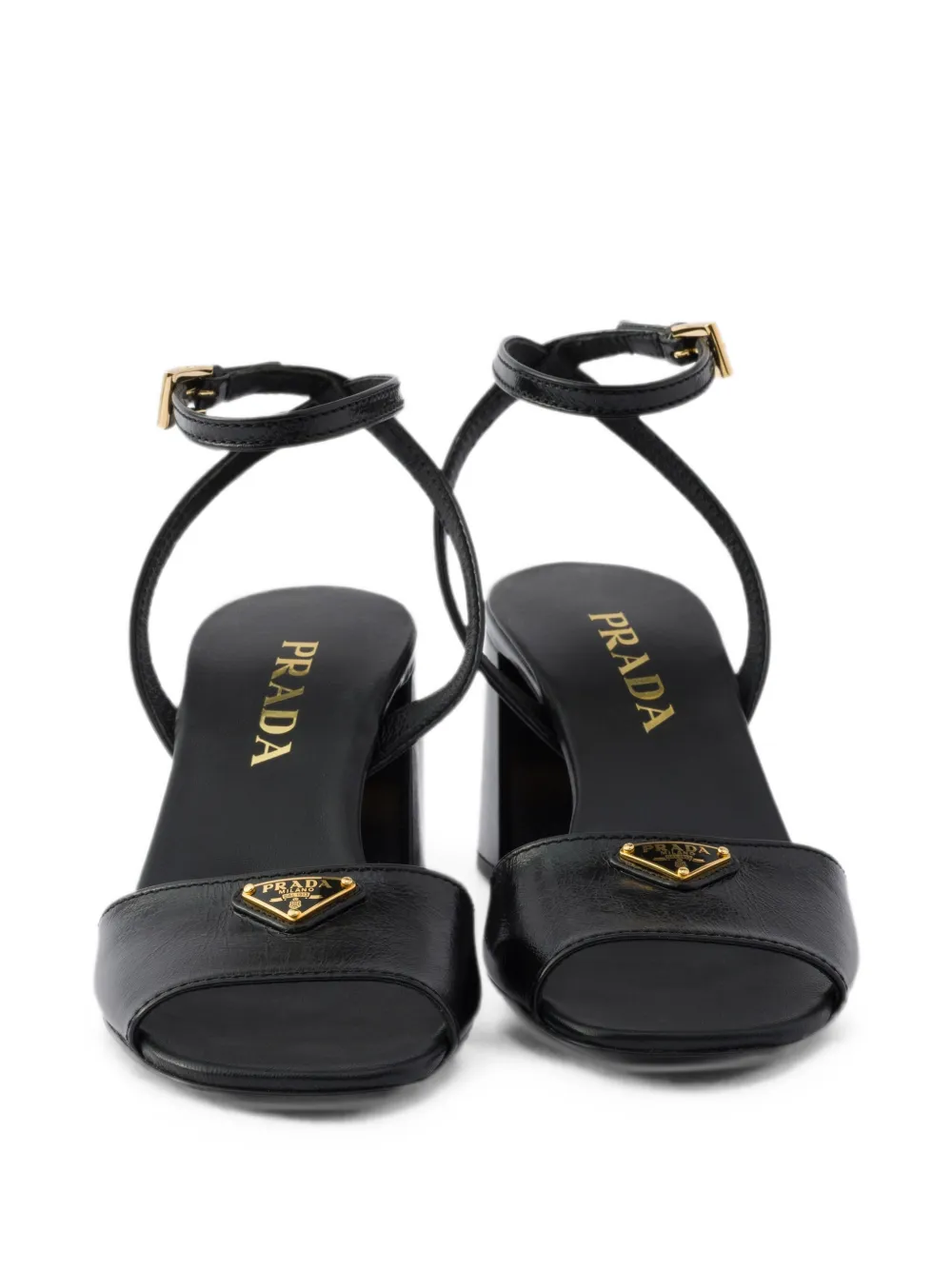 Prada leather sandals Zwart