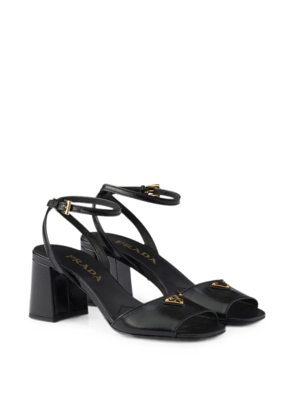 Prada leather sandals Zwart