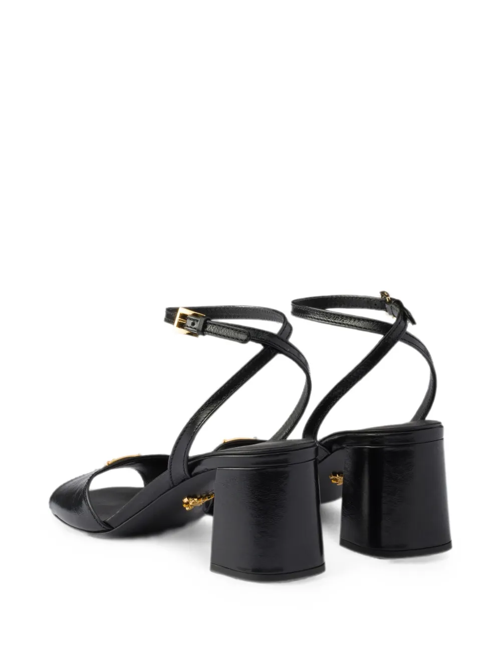 Prada leather sandals Zwart