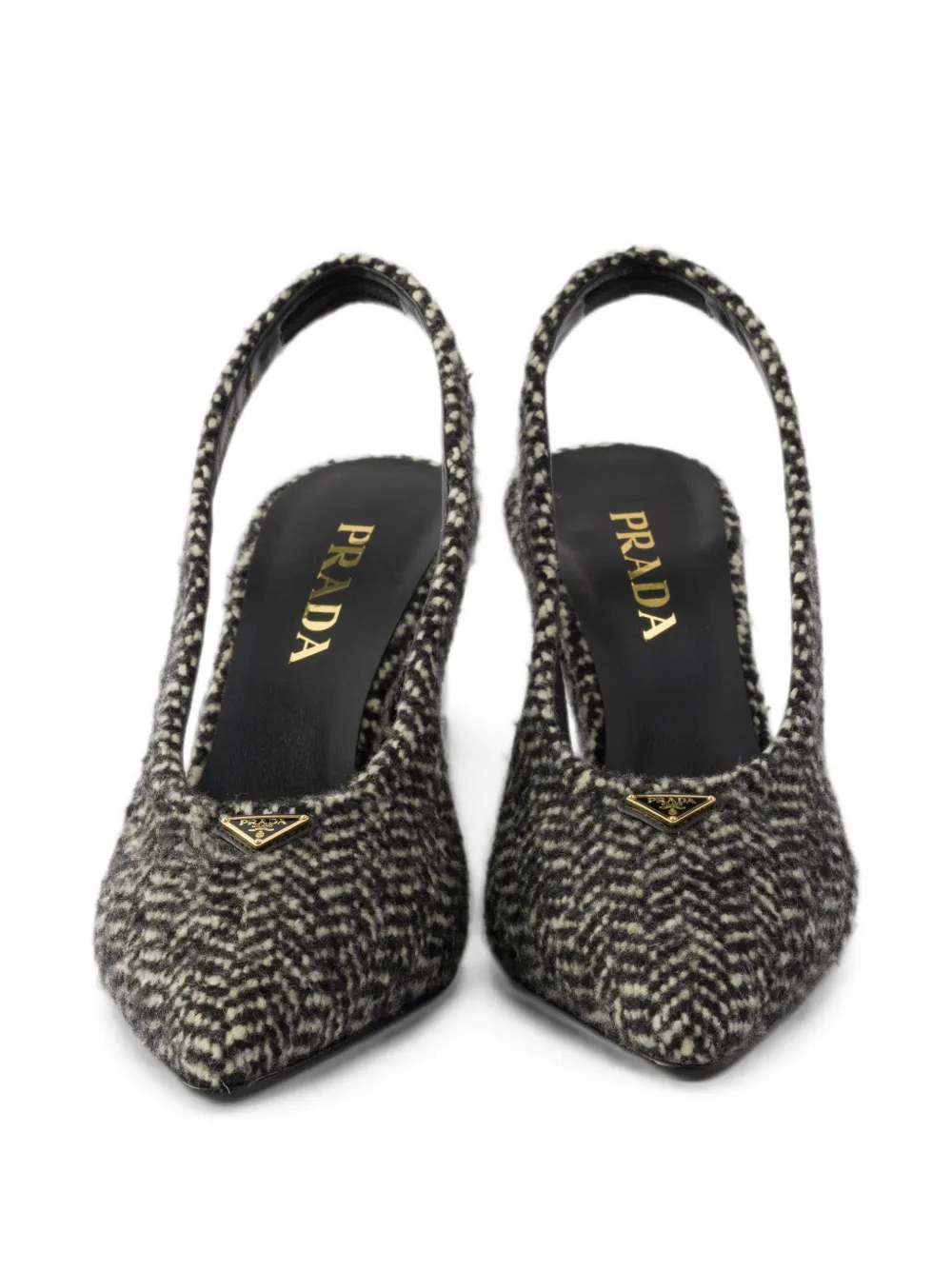 Prada Chevron slingback pumps Zwart