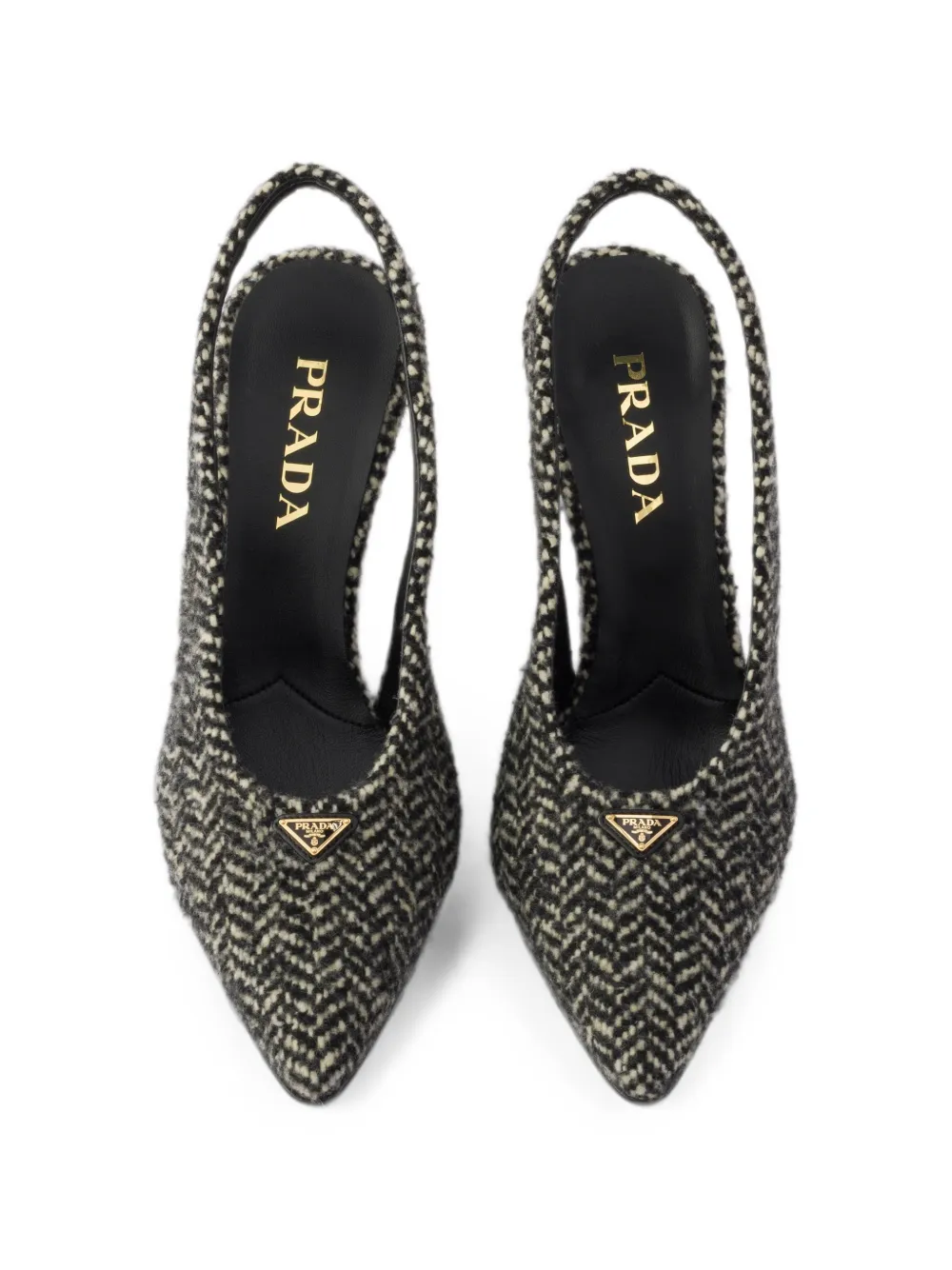 Prada Chevron slingback pumps Zwart