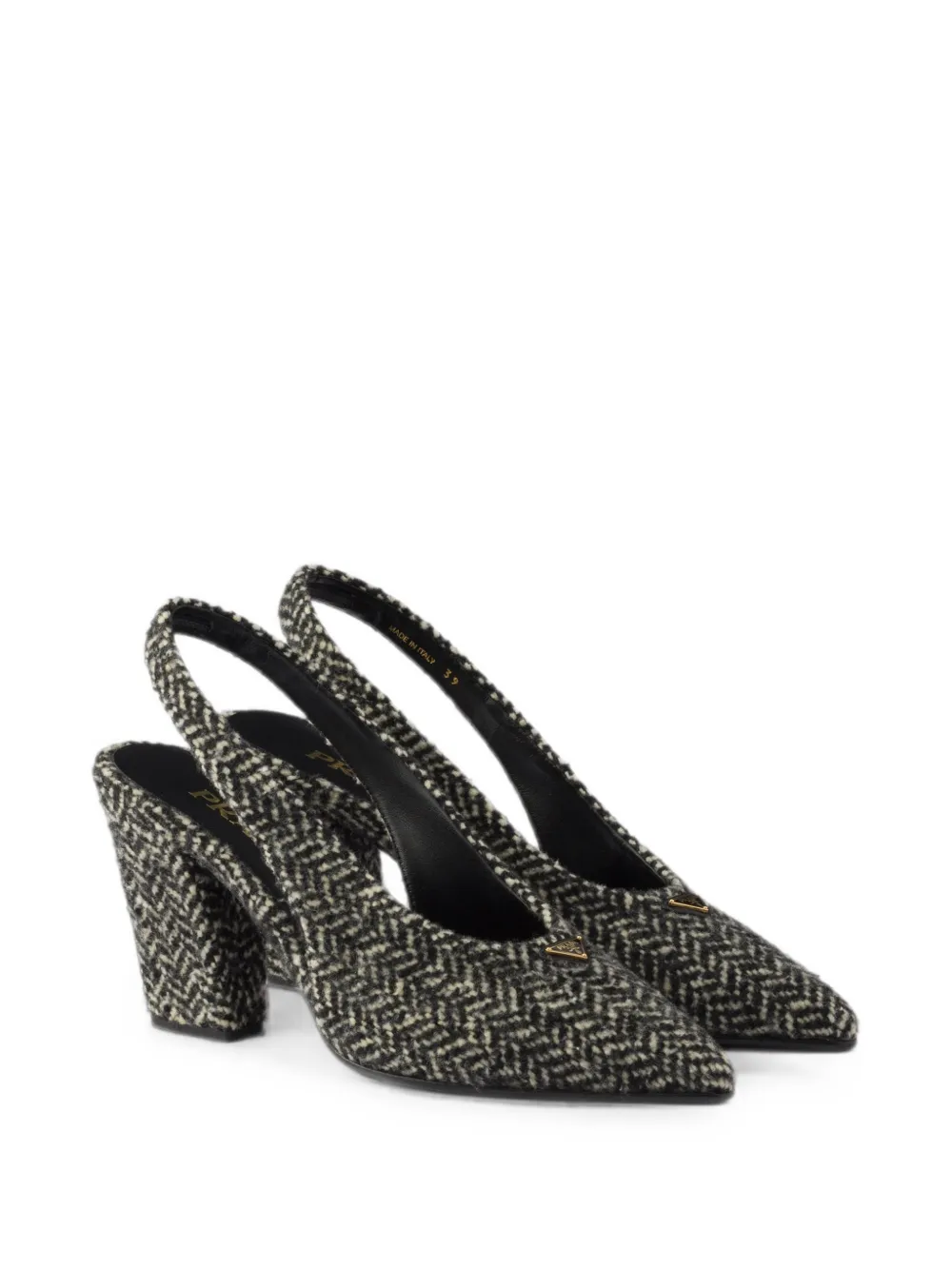 Prada Chevron slingback pumps Zwart