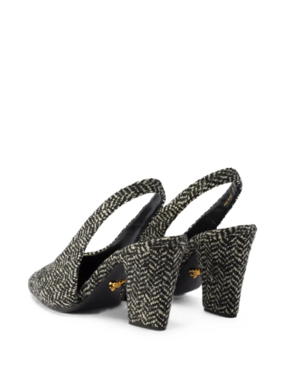 Prada Chevron slingback pumps Zwart