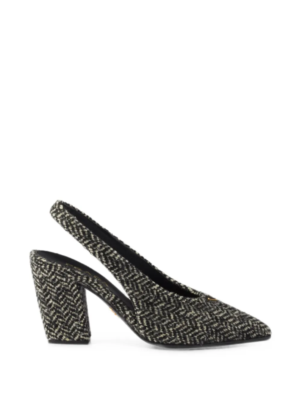 Prada Chevron slingback pumps Zwart