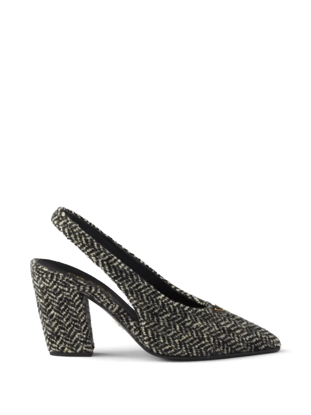Prada Chevron slingback pumps Zwart