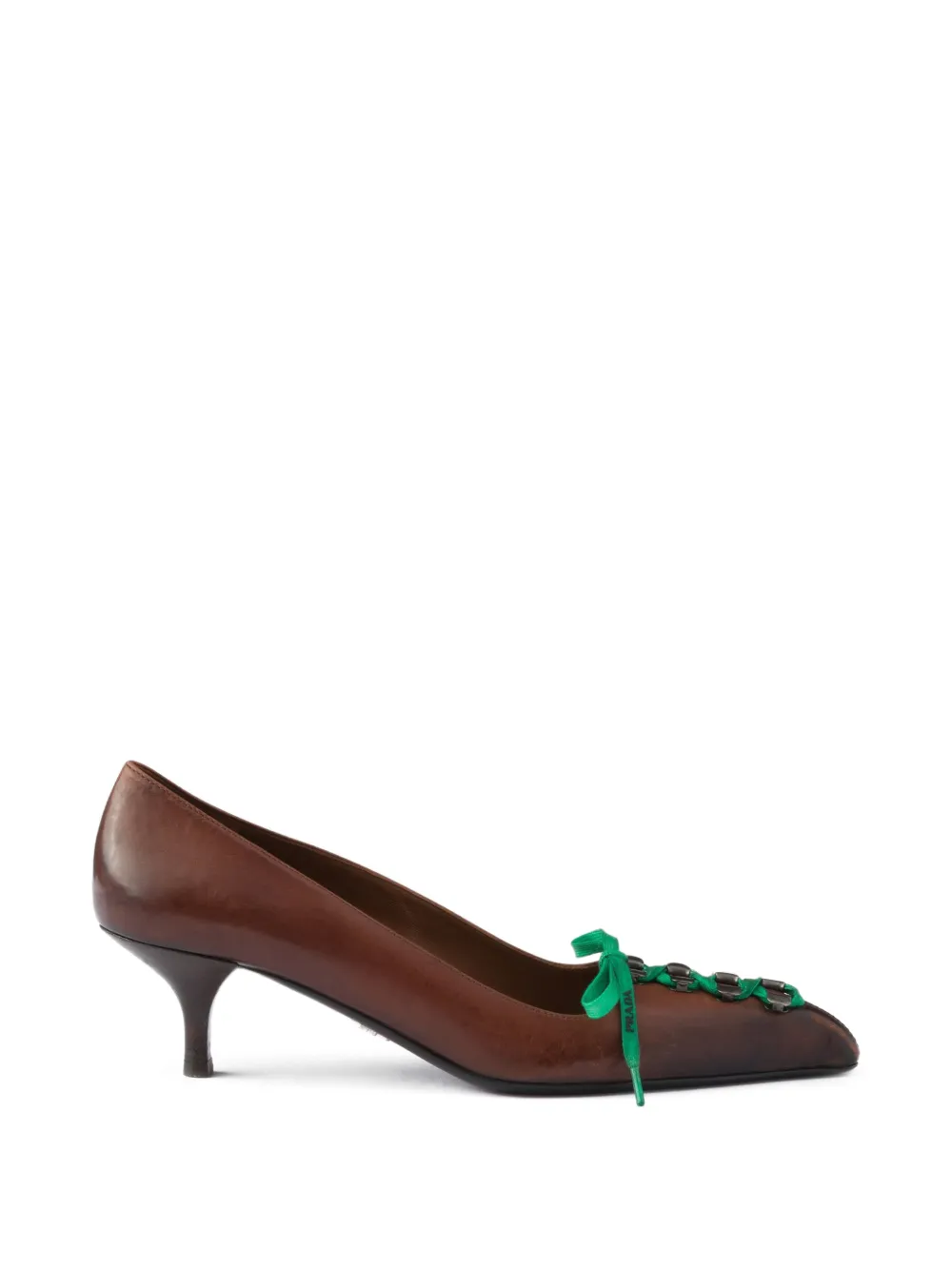 Prada antiqued leather pumps Bruin
