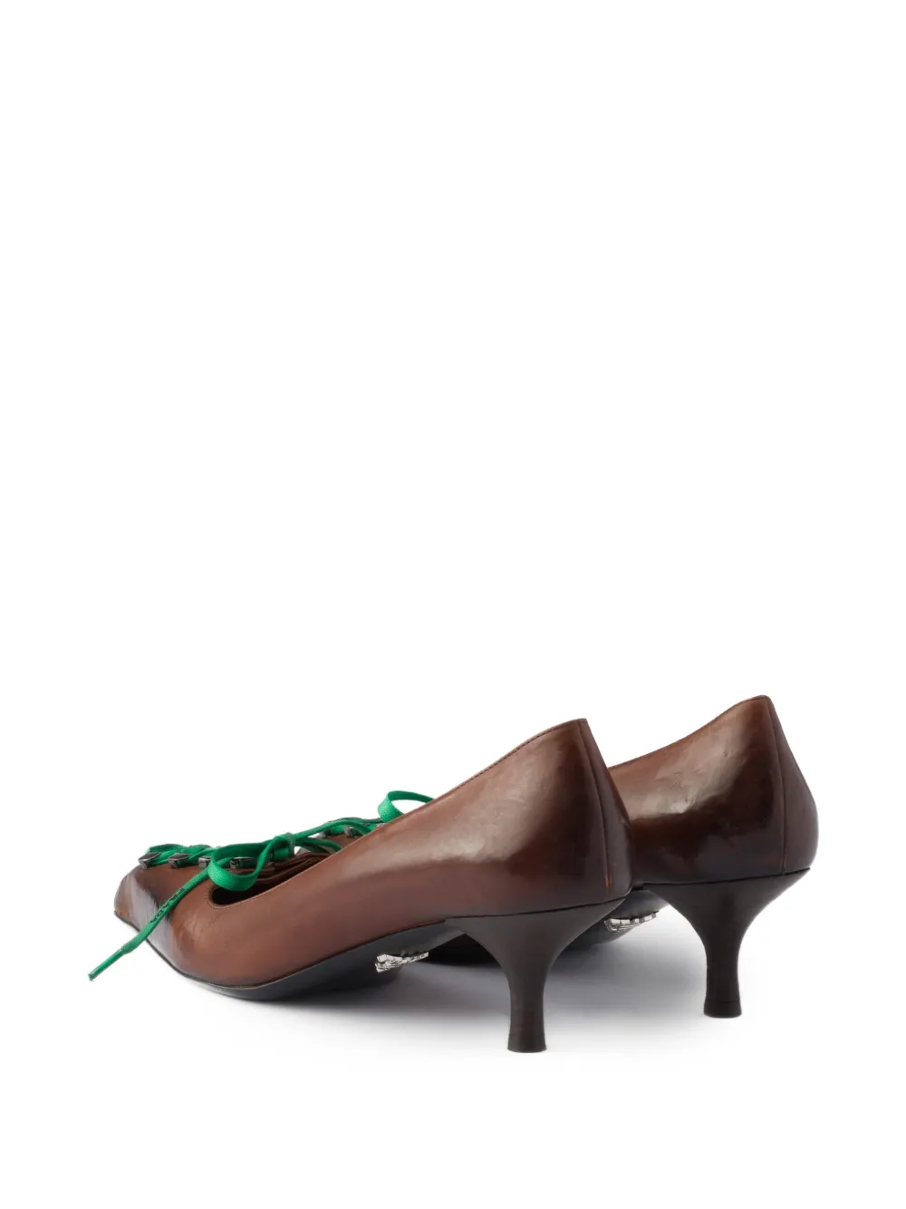 Prada antiqued leather pumps Bruin